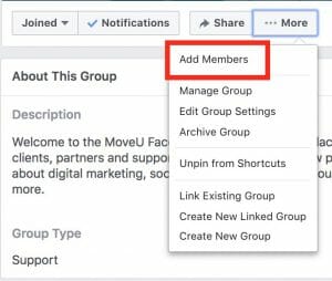 Facebook group - add members 