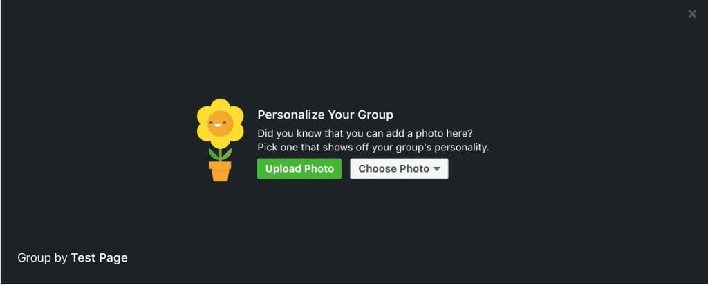upload a Facebook group cover photo