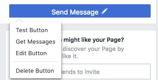 Facebook page CTA button